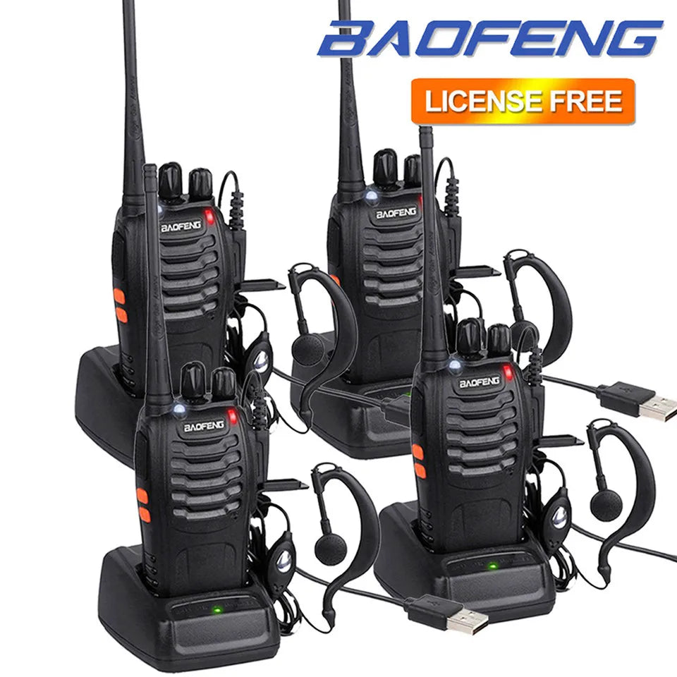 1-4 PCS Baofeng BF-888S UHF Walkie Talkie Long Range VOX Two Way Radio + Earpiece