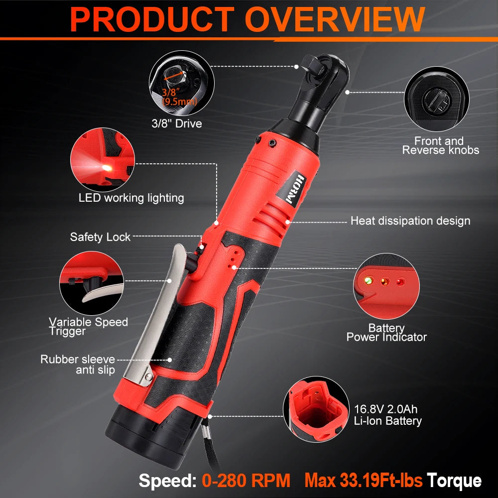 12V/18V Electric Impact Wrench Cordless Rechargeable Screwdriver 3/8 Inch Right Angle Ratchet Wrenches Driver Drill Power Tool