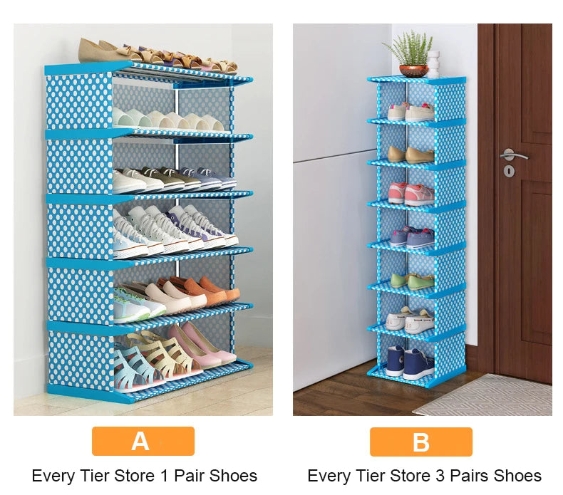 Layer Stackable Shoe Hanger Creative Foldable Space Saving Wardrobe Storage Rack Multi-layer Shoes Stand Organizers Cabinet