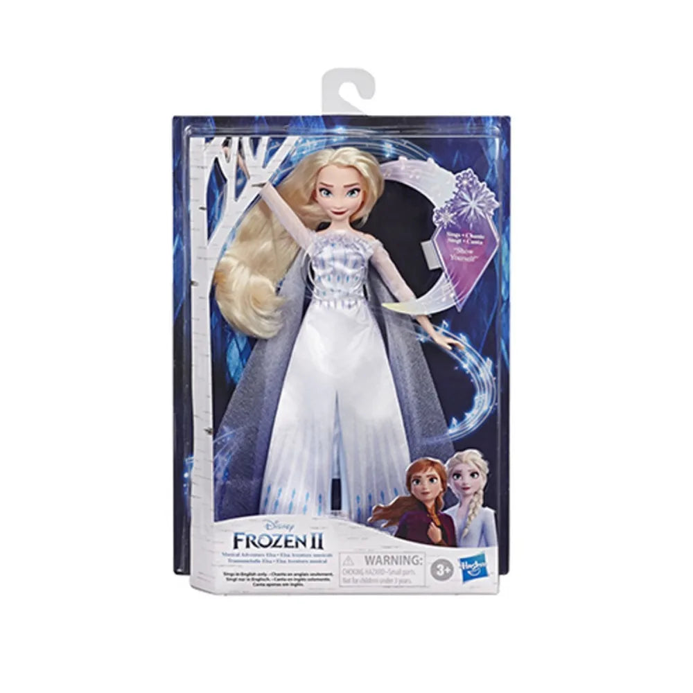 Disney Cute Cartoon Anime Frozen Princess Elsa Anna Sound and Light Singing Doll Mobile Toy Action Figures Girl Festival Gifts