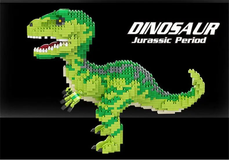 Knew Built Dinosaur Tyrannosaurus Rex or Velocira Models Micro Mini Building Blocks Puzzle Toys Perfect Gifts Desktop Decoration