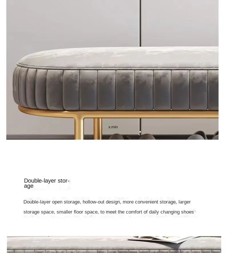 Shoes Stool At The Door of The House Entrance Stool Designer Cloakroom Sofa Stool Against The Wall Long Bench Bed End