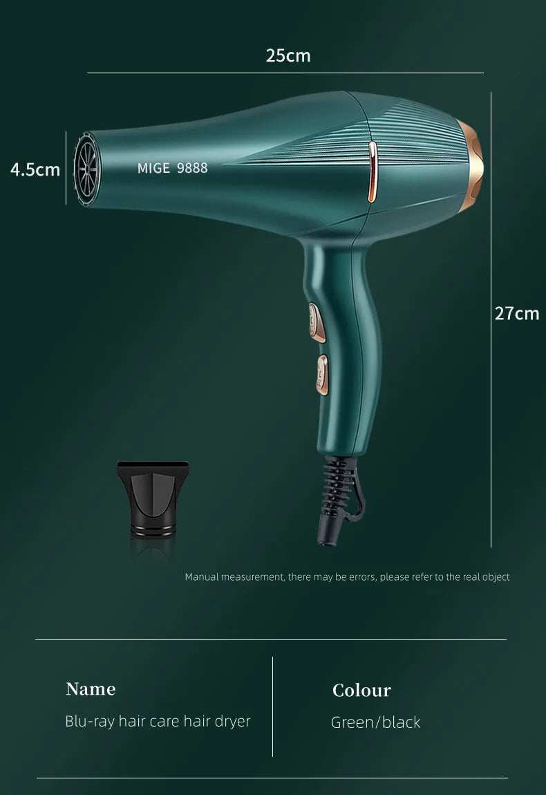 Fashionable High-Speed Hair Dryer  High-Power Quick Drying Hair Care Silent Home Hair Salon Tools Buy 1 Get 6 Free