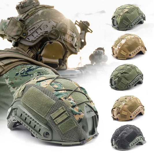 Tactical Helmet Cover for Fast Helmet Multi-Camo Helmet Cover for Airsoft HelmetMilitary Paintball Hunting Shooting Gear - 1000D