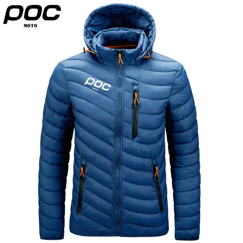 Men's Winter Thermal Jacket Moto Poc Cycling Hooded Warm Coat Outdoor Windbreaker Mountain Bike Cothing MTB Bicycle Down Jackets