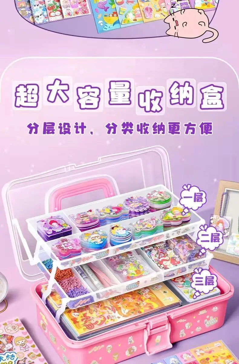 Goo Card Sticker Set ins Full Set of Toys for Children and Girls Goo Card Tray DIY Handmade Materials