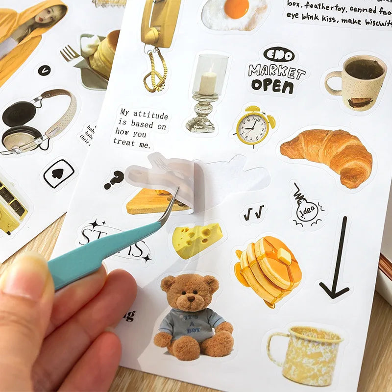 2 Sheets Creative Sweet Food Stickers for Daily Life Stuff Decoration Poster Crafts Scene Stationary School Supplies