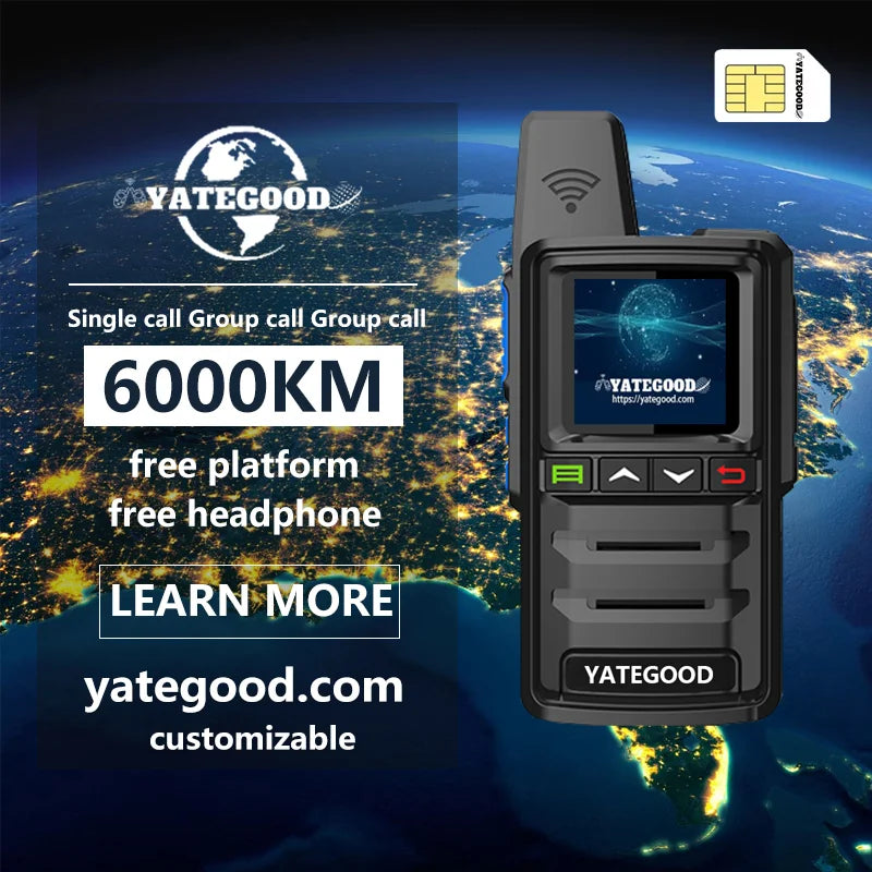 YATEGOOD G380 GPS 5000KM zello walkie talkie long range global ptt  4G poc radio100km