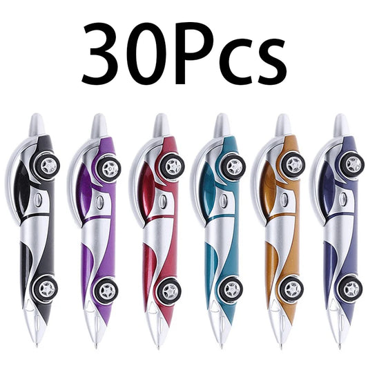 30Pcs Race Car Shape Pen Novelty Ballpoint Pen Back to School Office Stationary Supplies for Kids Student