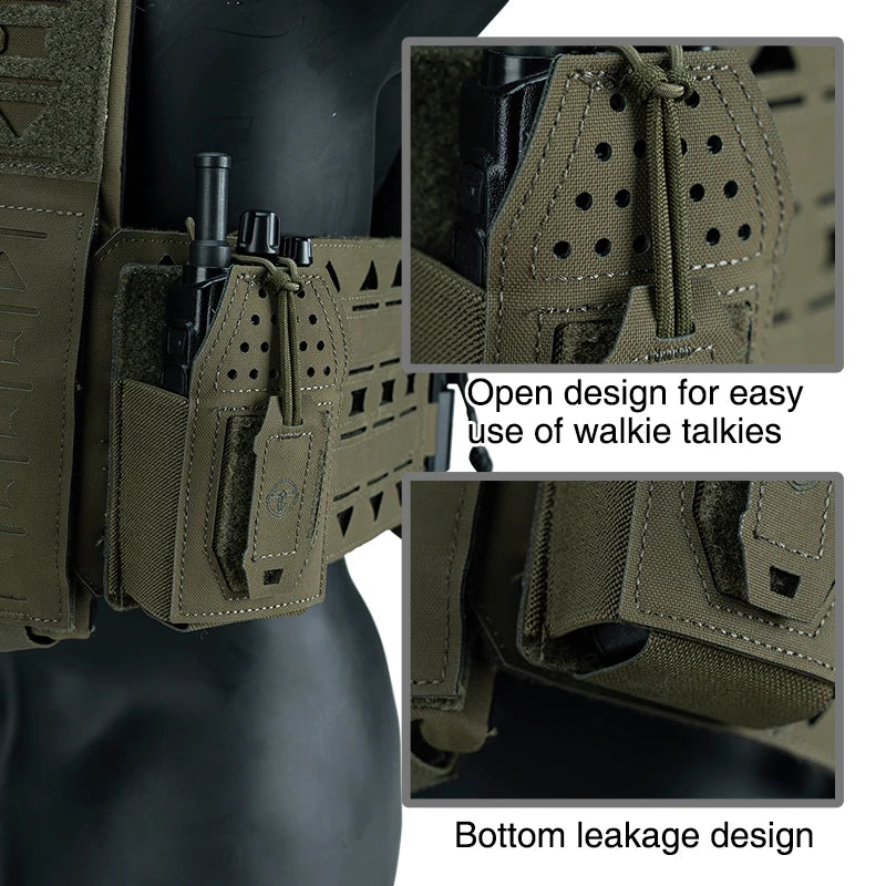 TOPTACPRO Tactical Mini Radio Pouch Molle Walkie-talkie Interphone Pouch Duty Tactical Molle Tool Pouch 8524