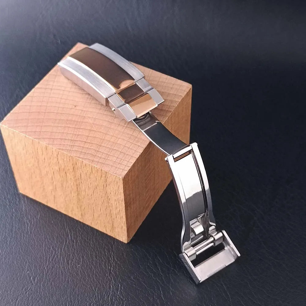 16mm stainless steel watch strap with folding buckle, ear width 20mm, fine tuned folding safety buckle