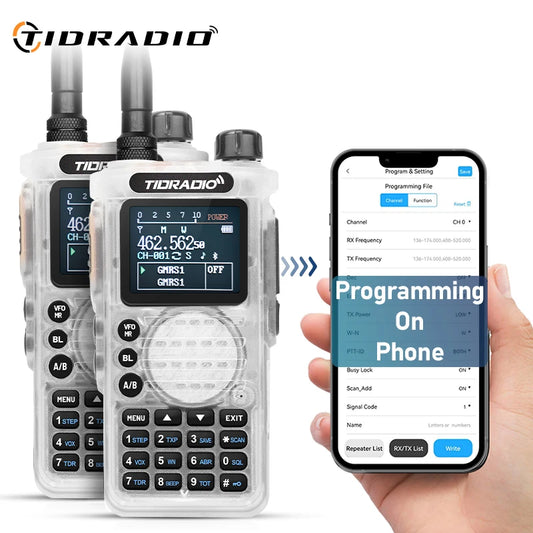 2nd Gen 2PCS TIDRADIO H8 10W Walkie Talkie Long Range Connection Wireless Programming Multi-Band Two Way Radio  Portable Set HAM