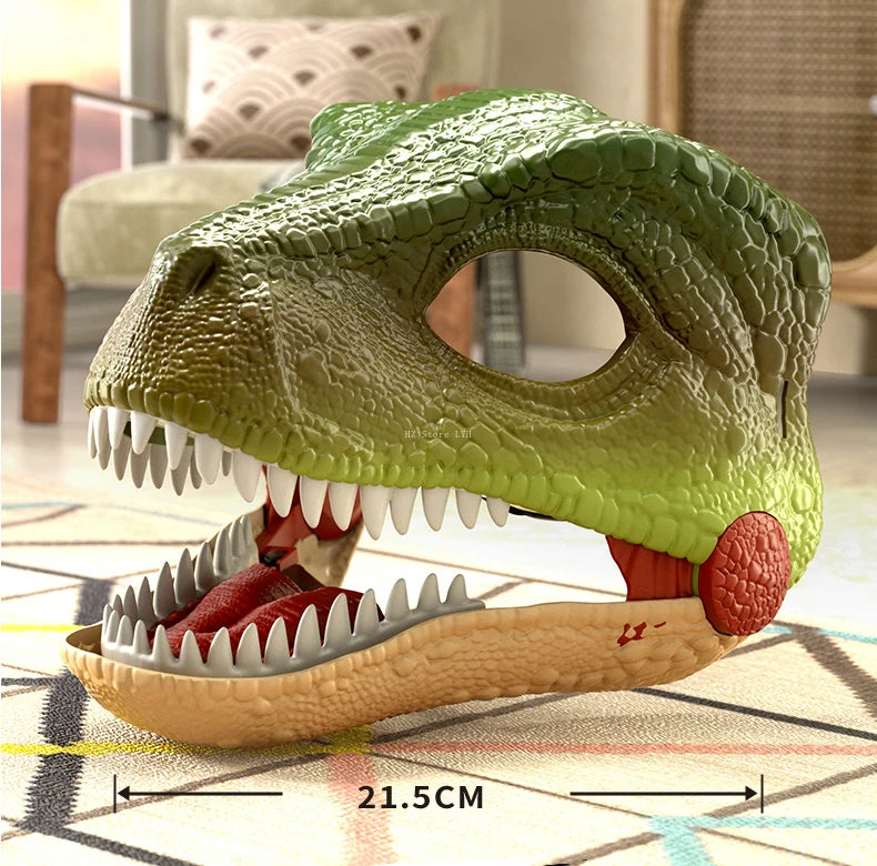 Jurassic World Toy Hard Plastic Dinosaur Mask with Opening Jaws & Sound Effect Velociraptor Mask DIY Dino Toys for Kids Gift