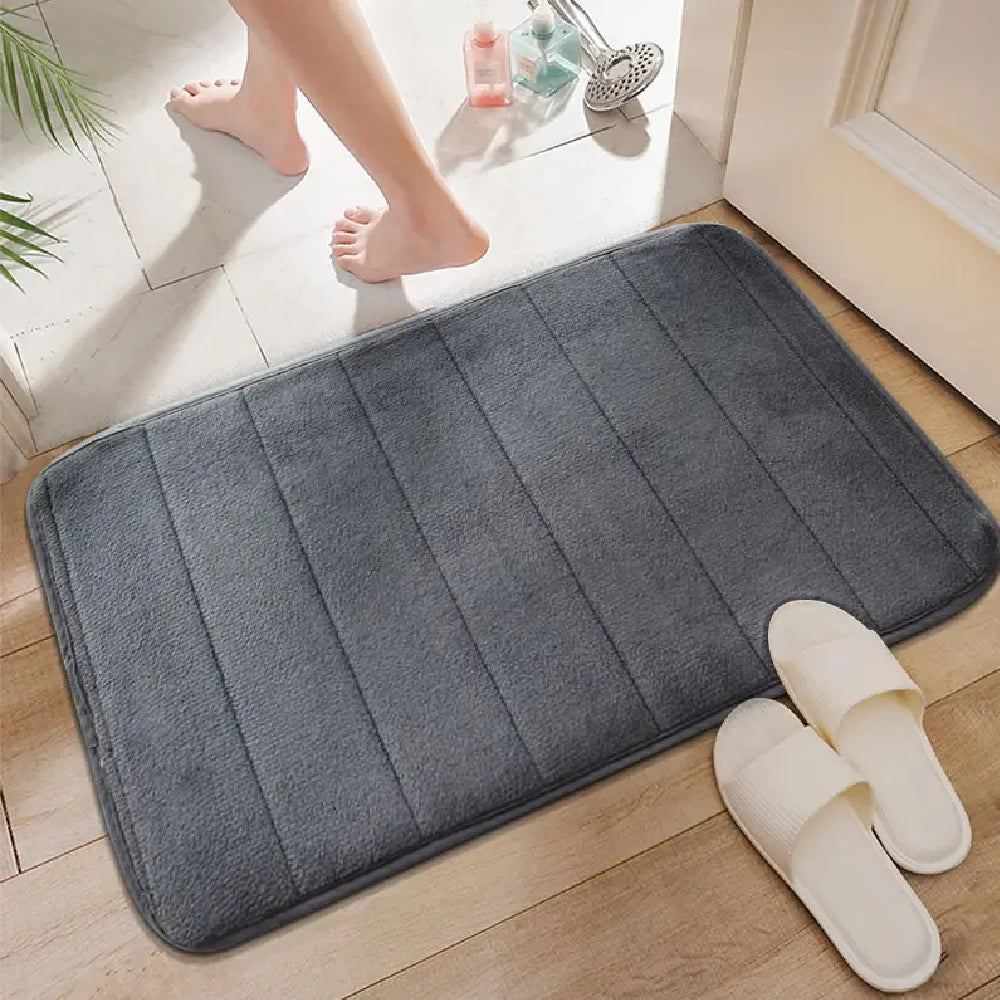 3 Pcs Bathroom Rug Set Soft Foot Mat Absorbent Memory Foam Dry Fast Non-slip Floor Kitchen Shower Room Doormat Toilet Floor Mat