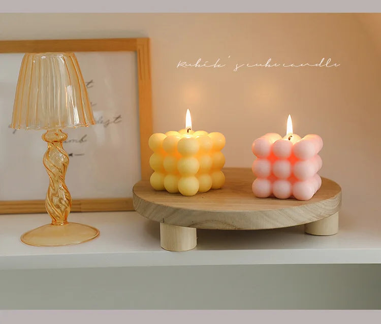 Ins Style Bubble Cube Candle Handmade Scented Candle Aromatherapy Soy Wax Candle Wedding Birthday Candles Party Home Decoration