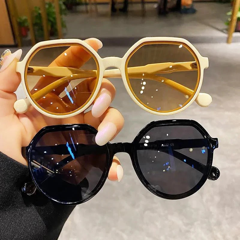 2024 New Fashion Style All-match Trend Sunglasses Personalized Round Frame Sunglasses Ins Trend Candy Color Big Frame Sunglasses