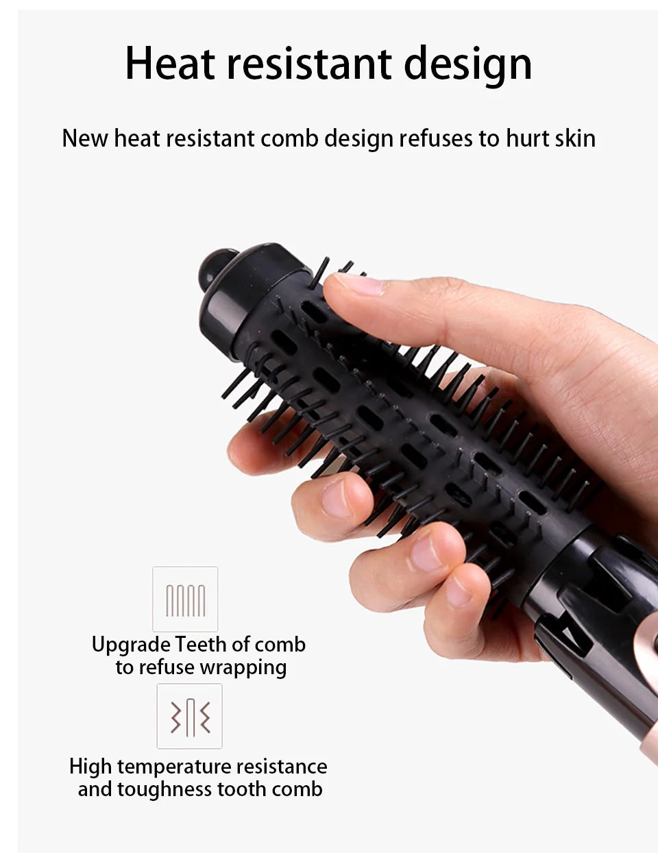 Portable electric hot air comb 4-in-1 hot air comb one-step hair dryer and curling iron fast straightener Hot air comb