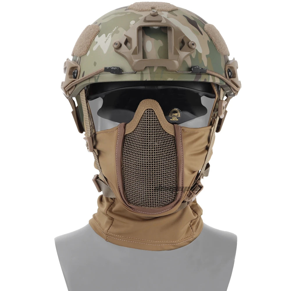 Tactical Headgear Mask Airsoft Paintball CS Steel Mesh Full Face Balaclava Masks Wargame  Cycling Soft Face Shield