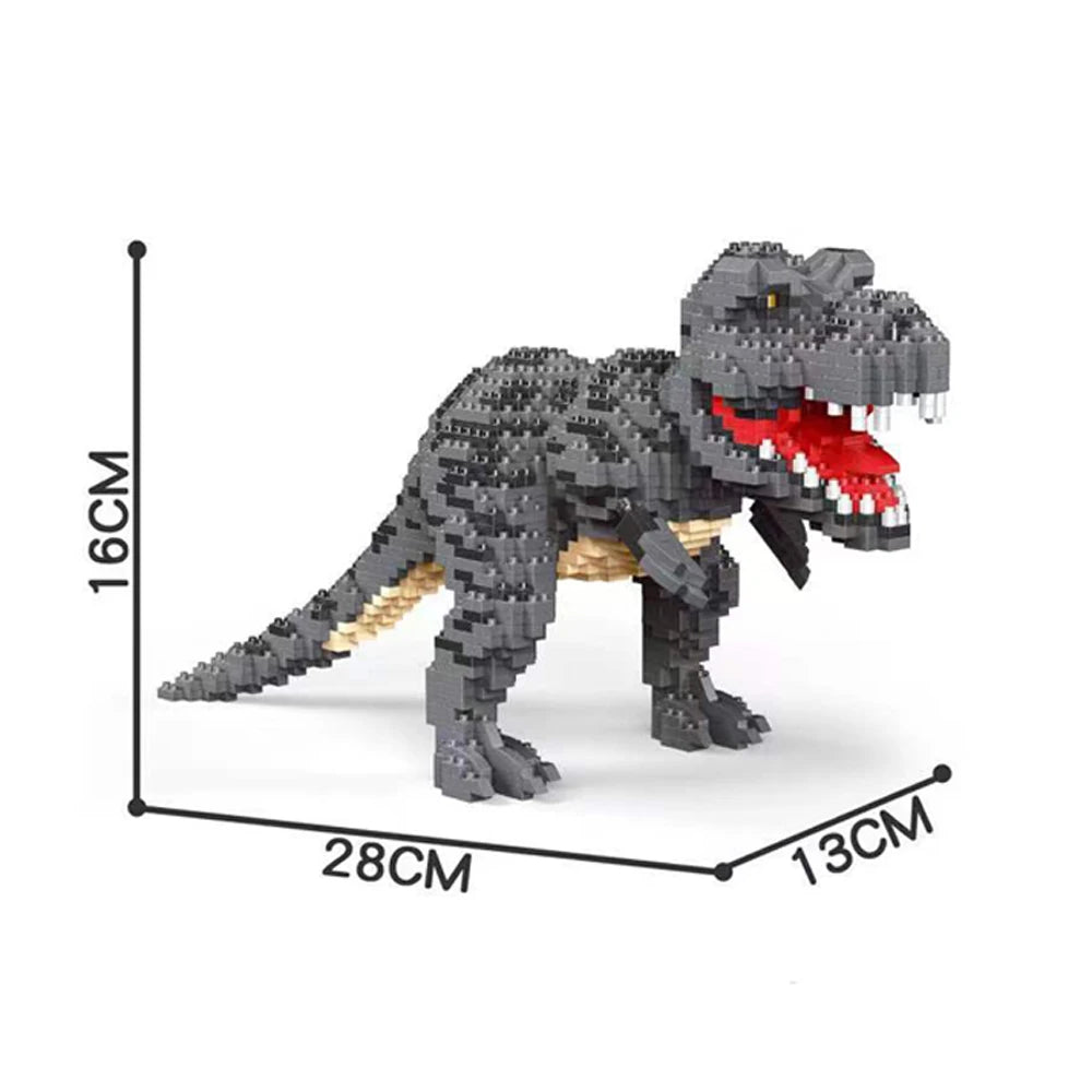 Knew Built Dinosaur Tyrannosaurus Rex or Velocira Models Micro Mini Building Blocks Puzzle Toys Perfect Gifts Desktop Decoration