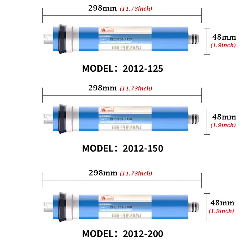 50 75 100 125 400GPD Home Kitchen Reverse Osmosis RO Membrane Replacement Water System Filter Purifier Water Drinking Treatment