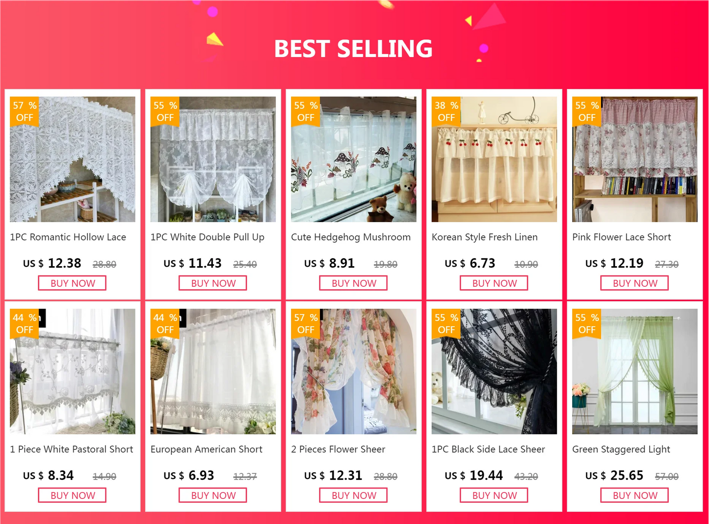 Korean Style Fresh Linen Short Curtain for Kitchen Small Window Half Curtain Cherry Decorative Valance Tulle Door Curtain Drape