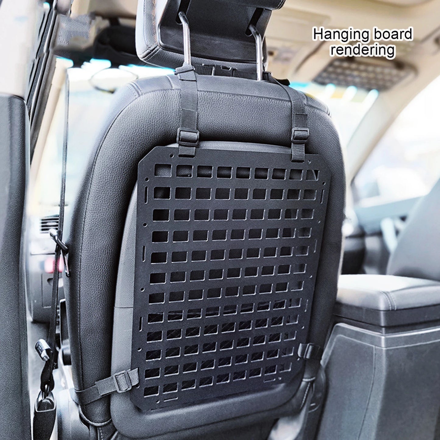 Vehicle Rigid MOLLE Panel For Car Seat Back Organizer ABS Plastic Plate Tactical Gear Holder EDC Pouch Rack Tool Holster Mount