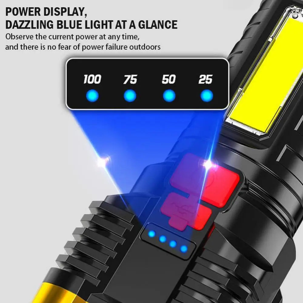 Light High Quality 18650 Battery Usb Charging Led Waterproof Camping Hand Lamp Outdoor Flashlight Super Bright Flashlight Lamp