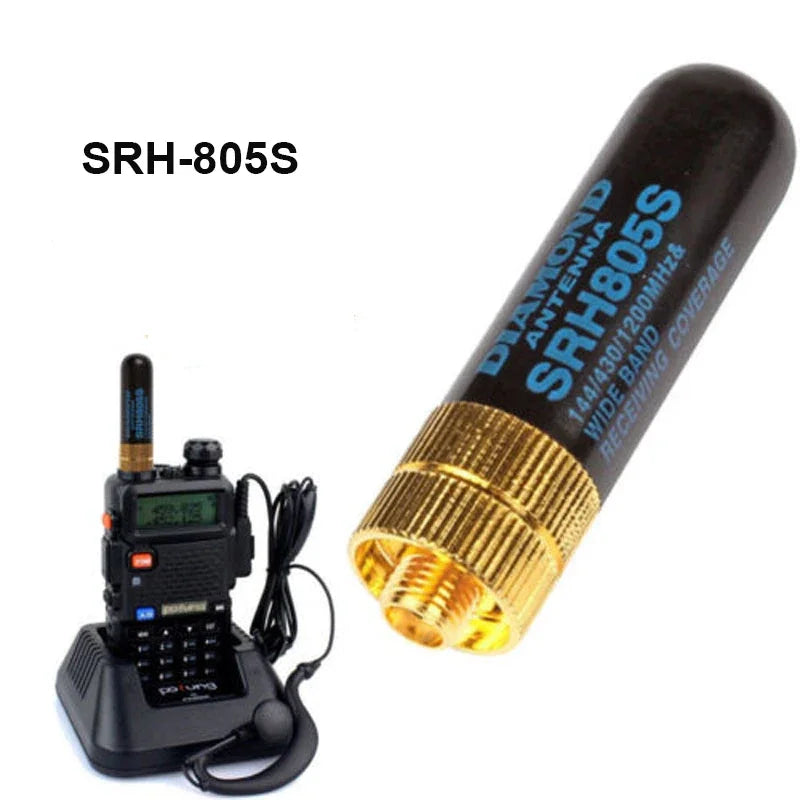 High Gain Dual Band Antenna UHF+VHF SRH805S SMA Female Antenna for TK3107 2107 for Baofeng UV-5R 888S UV-82 Walkie Talkie Radio