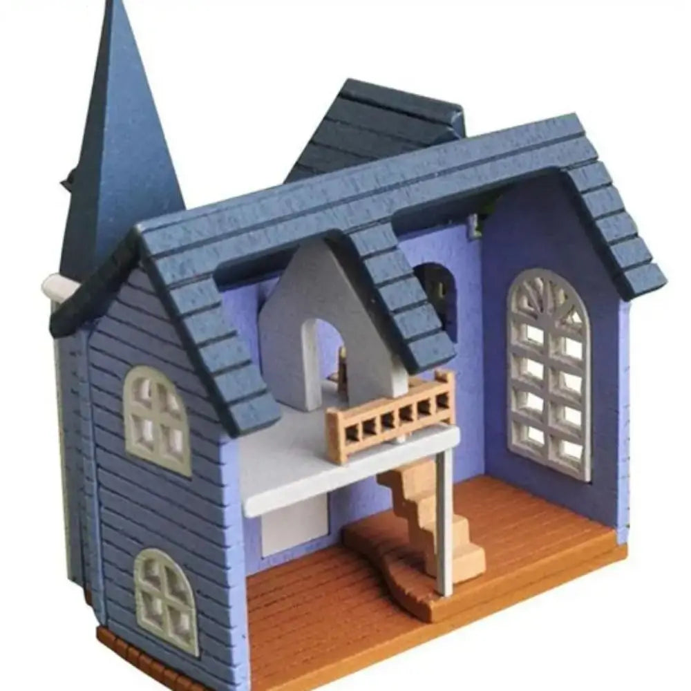 DIY Assemble Fairytale Town House Mini Doll Houses Dolls Miniature House Handicraft Wooden Miniature Handicraft Building