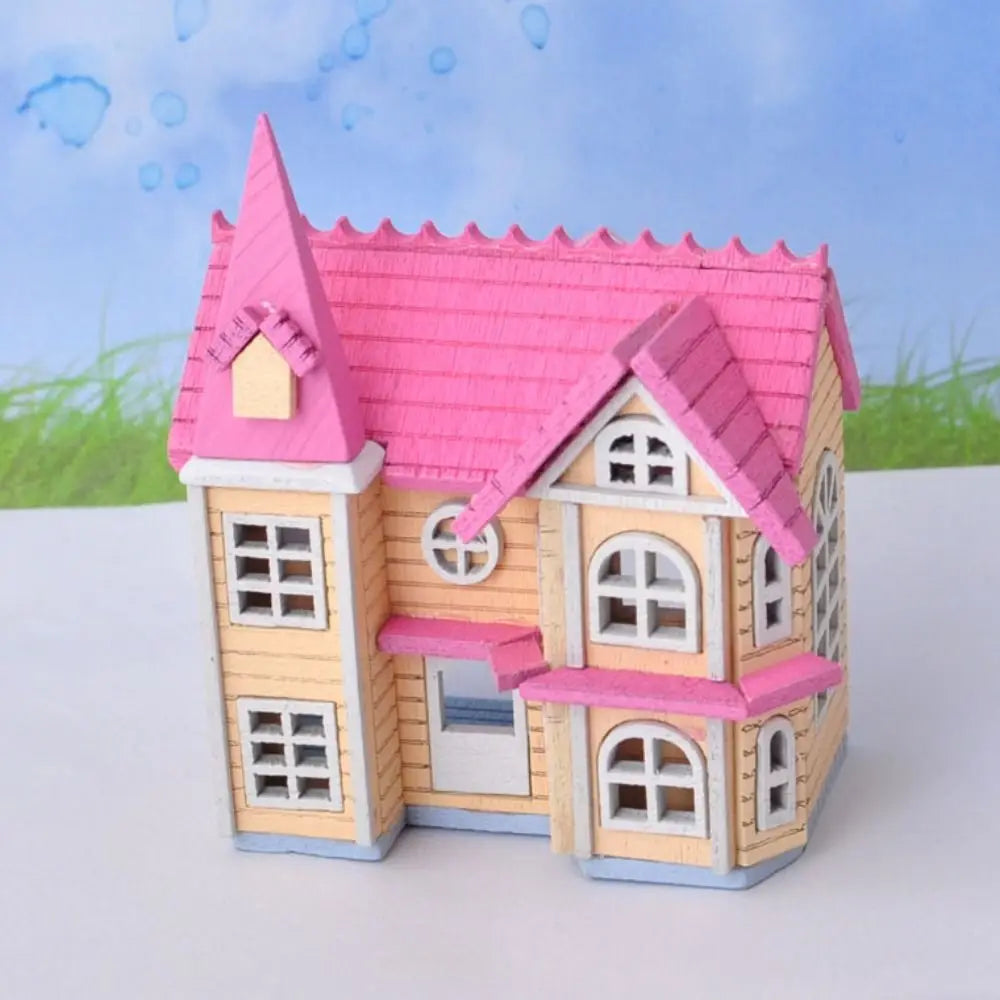 Miniature Doll Houses Wood Villa Puzzle DIY Dollhouse Kit For 1/12 Scene Model Playing House Handmade Toys Dollhouse Accessories