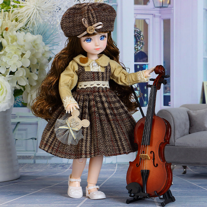 2024 New BJD Doll 30 Cm 1/6 Clothes with Multiple Joints Detachable 3D Eye Humanoid Doll Girl Dress Up Birthday Gift Toy