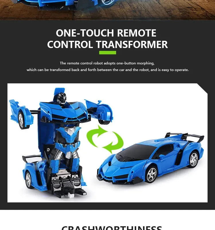 Mini 2 In 1 Car Toys Transform Car Robot Model Car Remote Control RC Car Deformation Car Toy Boys Gifts Children Toys Gift