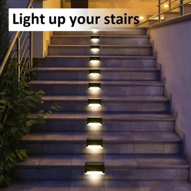 24 Pack Solar Deck Lights Outdoor Step Lights Waterproof Led Solar Lamp for Railing Stairs Step Fence Yard Patio and Pathway