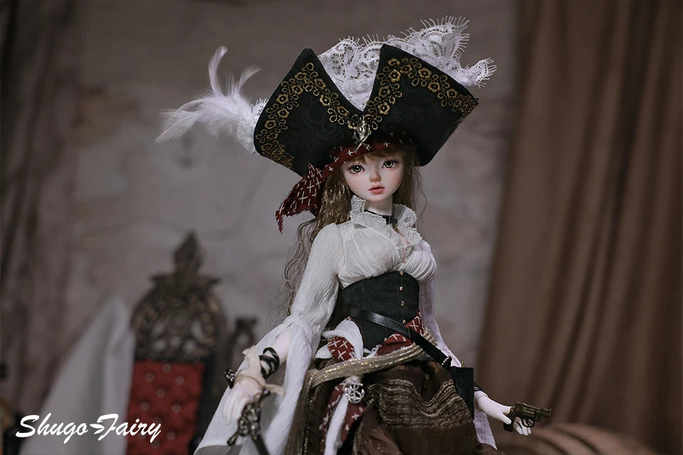 ShugaFairy Lynn Bjd Doll 1/4 Bariy Body  Middle Ages Sea Warrior Pirate Captain Moveable Joints Full Set FashionDoll