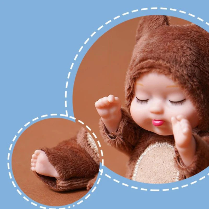 Reborn Dolls Baby Reborn Silicone Reborn Baby Doll 12cm Palm Dolls Pajamas Dress Simulation Baby Reborn Baby Doll Toys