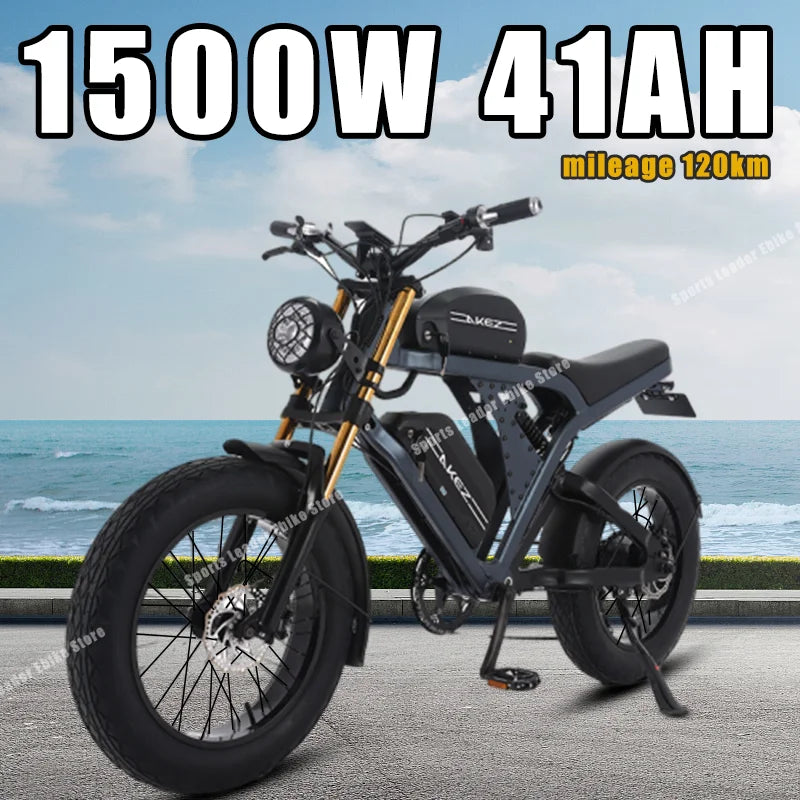 Electric Bicycle 1500W48V60AH High Speed Motor Electric Bike Mountain Off-Road Ebike Hydraulic disc brake motorcycle style Ebike