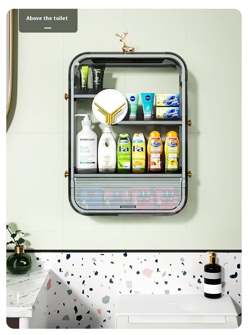 Makeup Organizer Shelf Hangable Cosmetic Display Cases Skincare Storage Box Bathroom Wallhanging Multi-Function Floating Rack