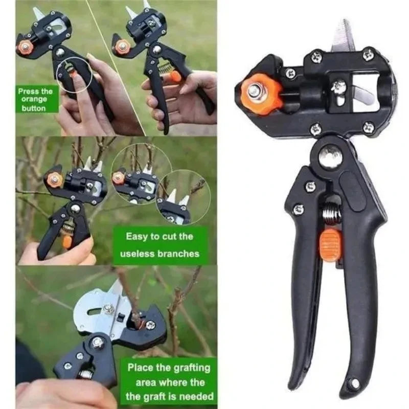 1pc 2 In 1 Garden Tools Multi-Function Grafting Machine Fruit Tree Grafting Knife Seedling Tools Pruning Grafting Pruner Kit