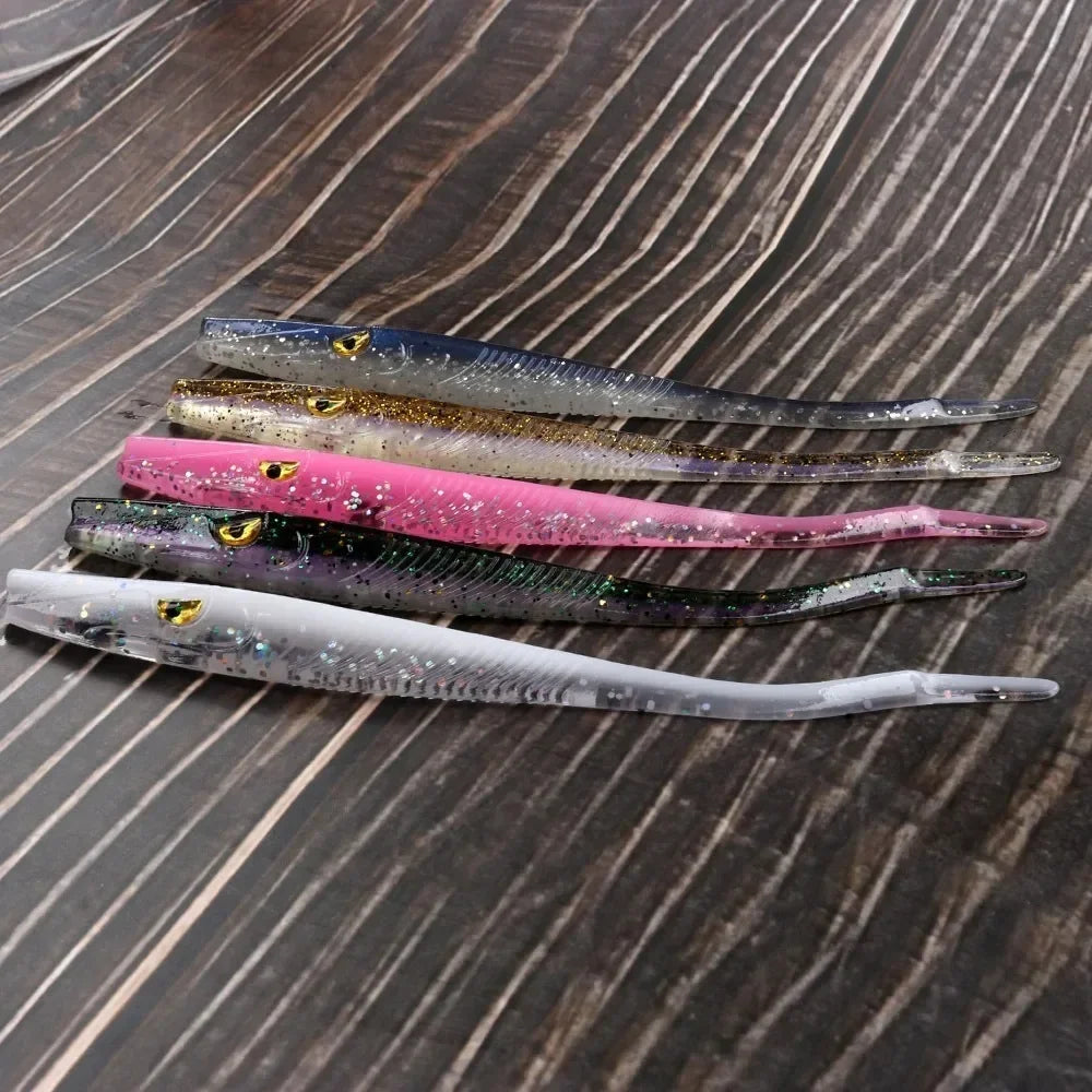 6pcs/bag Soft Lure 125mm Crazy Slug sand eel leurre Bait Silicone Worm Shad Eel Needfish RAIS Spotter Crazy Slug leurre souple