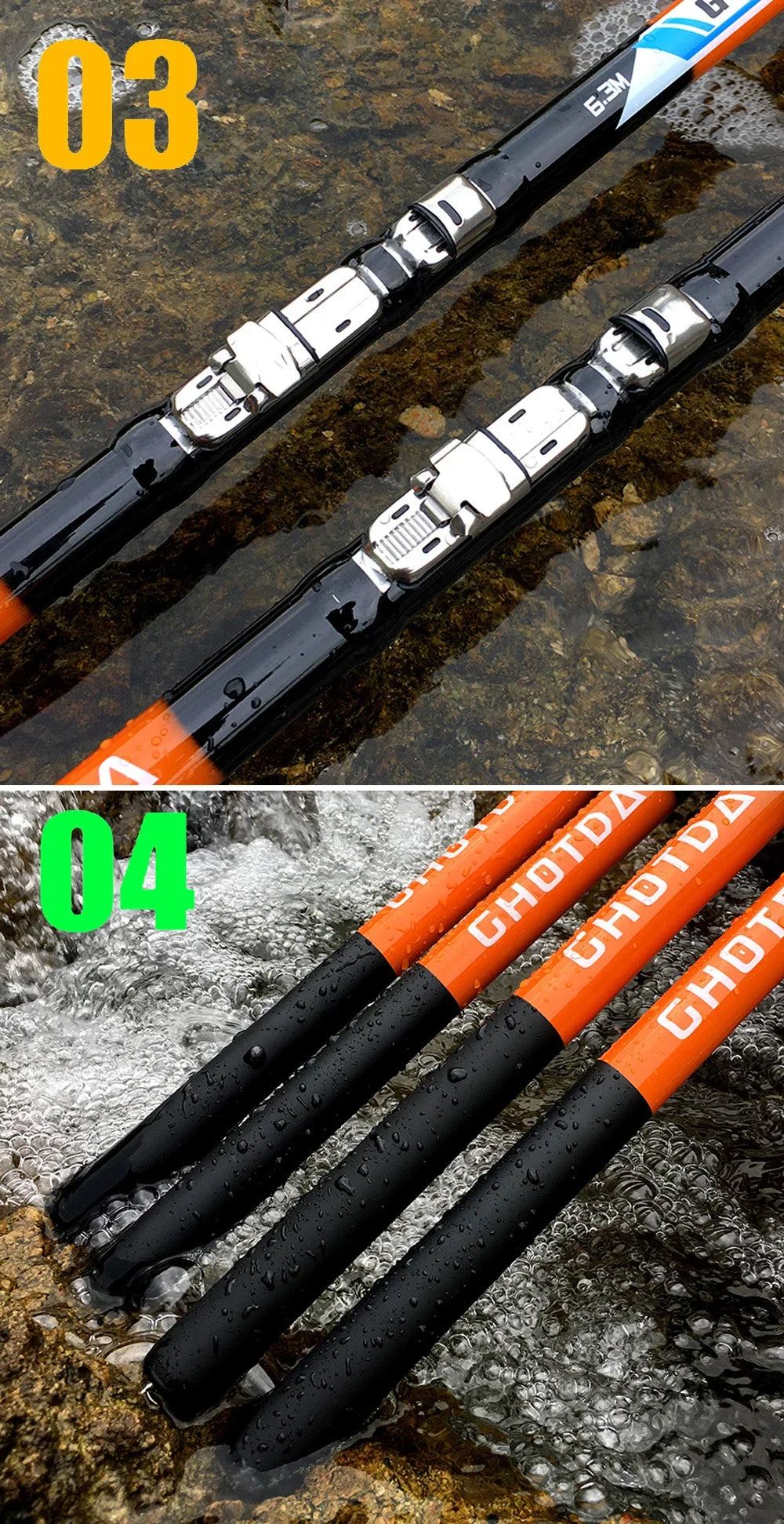 Bait Weight 10-50g Rock Fishing Rod Telescopic 2.7M-6.3M Carbon Fiber Spinning Sea Pole Super Hard Travel Boat Carp Fishing Gear