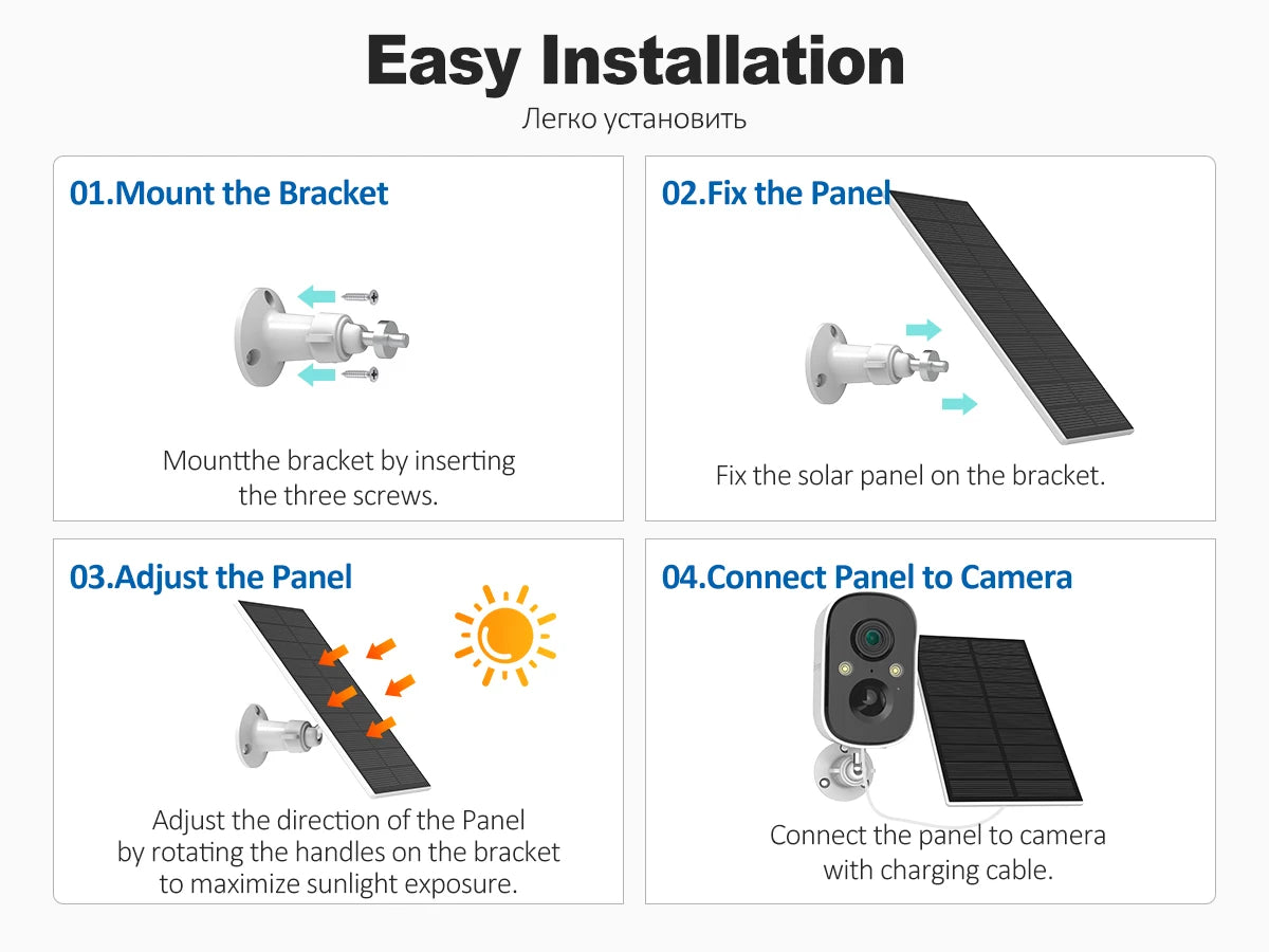 Techage Tuya 3MP Wireless Sloar Battery IP Camera Outdoor Security WiFi PIR Camera Two Way Audio Human Detection Support Alex