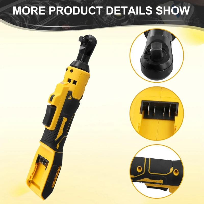 Electric Ratchet Wrench 220N.M Cordless Driver 3/8Inch Impact Removal Screw Nut Power Tools For Dewalt 18V 20V Battery