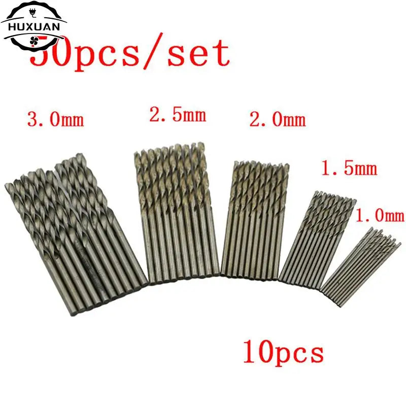 50pcs/lot Drill Bits For Metal Wood Working HSS Steel Straight Shank 1-3mm Twist Drill Bit Power Tools Wholesale