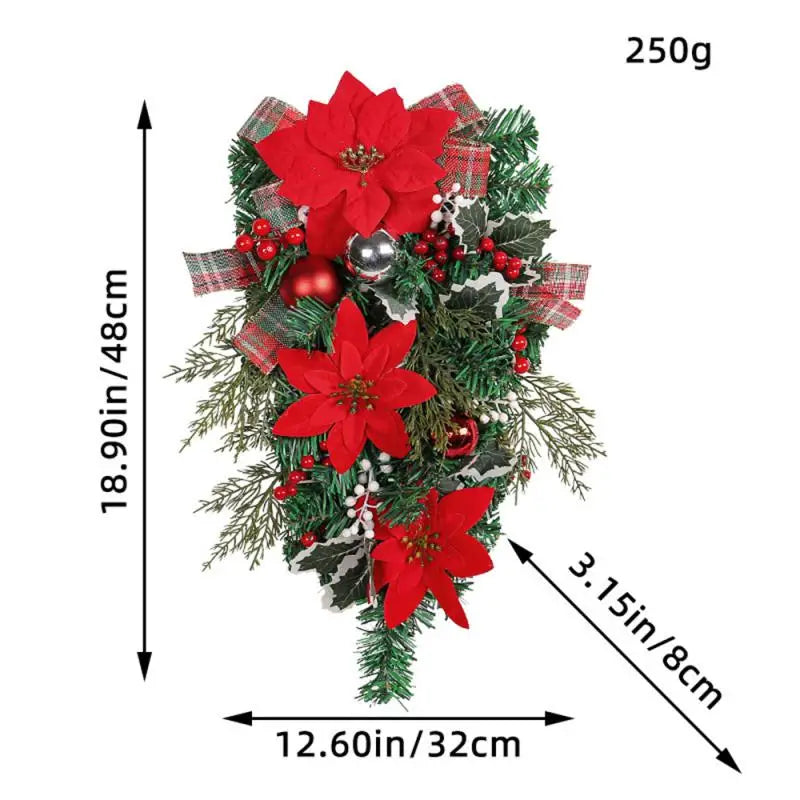 Creative Christmas Garland Christmas Upside Down Tree Holiday Door Hanging Christmas Door Curtain Simulation Garland Pendant Dec