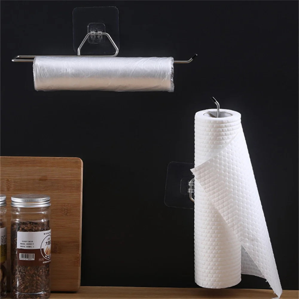 1PCS Paper Towel Holder For Towels Stand Hanger Kitchen Faucet Bathroom Gadgets Napkin Holders Metal Fixture Home Improvement