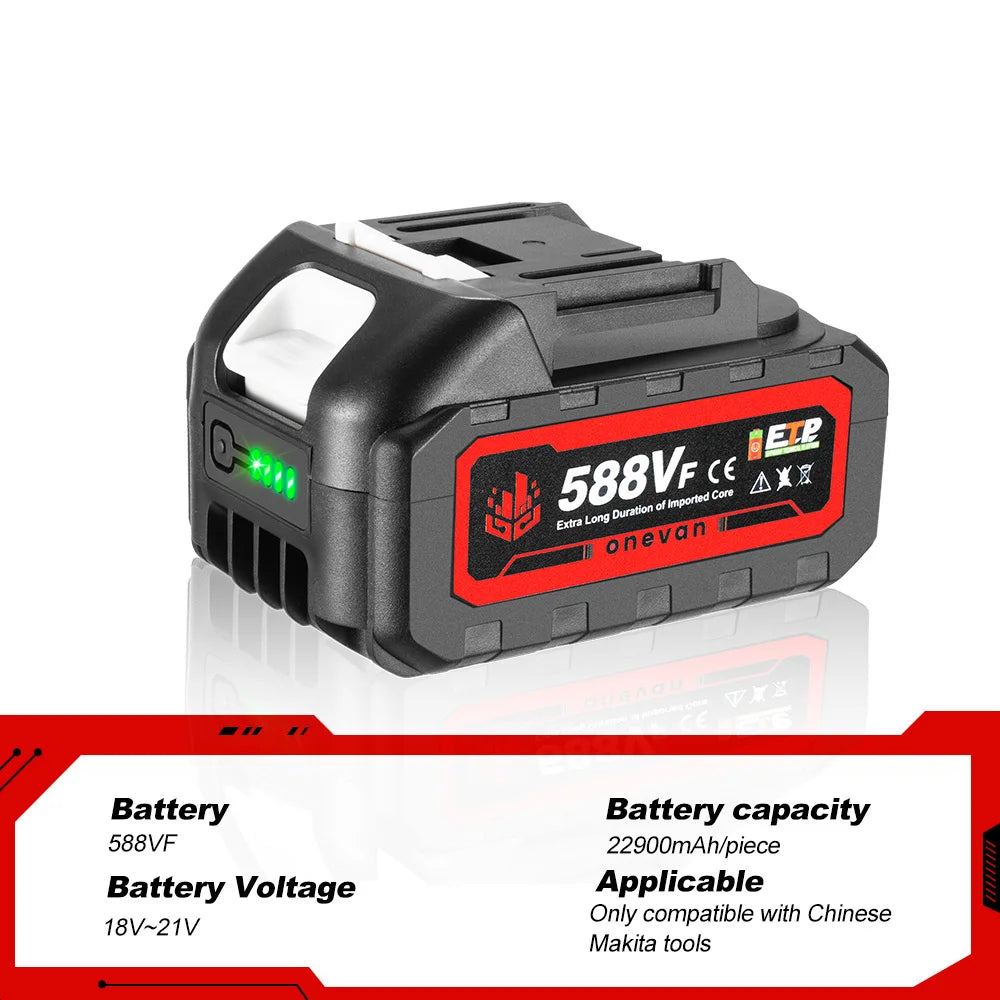 21V Rechargeable 588VF Lithium Ion Battery 22900mah Li-lon Battery With Battery Indicator For Makita BL1850 BL1840 Power Tools