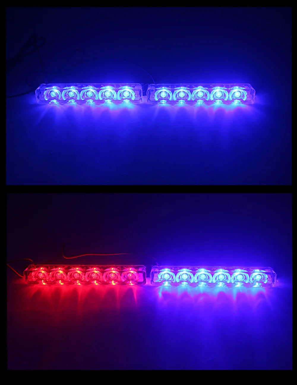 6/4 Led Warning Strobe Lights Bar 12V Amber Blue Red Police Emergency Beacon Car Motorcycle Stroboscopes Safety Police Lights