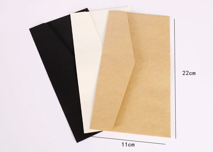 20pcs 22x11cm Blank leather large triangle flat open window envelope stationary paper  envelopes for letters