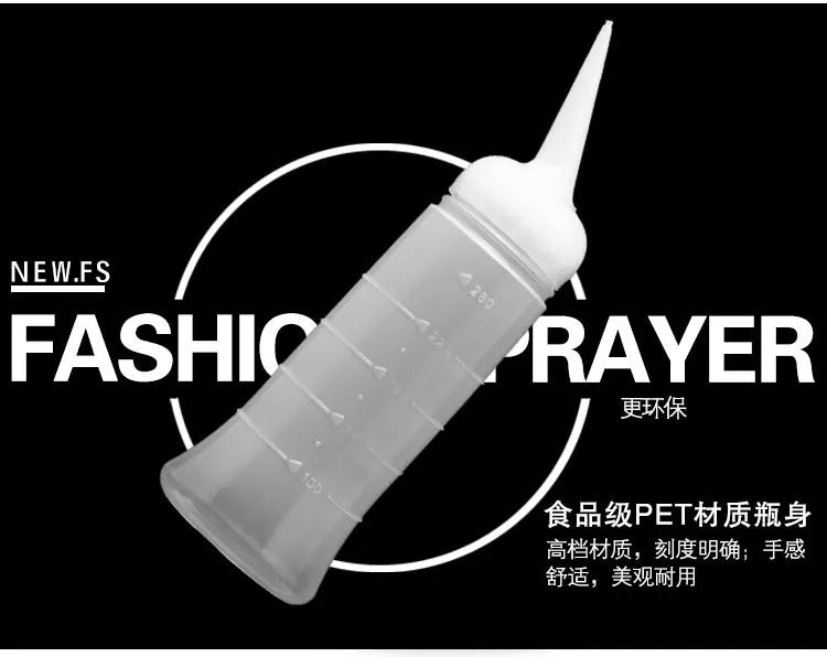 120/260ml Professional Hair Dye Applicator Brush Dispensing Salon Empty Plastic Hair Color Dry Washing Bottle Barber Accesories