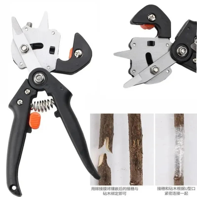 1pc 2 In 1 Garden Tools Multi-Function Grafting Machine Fruit Tree Grafting Knife Seedling Tools Pruning Grafting Pruner Kit